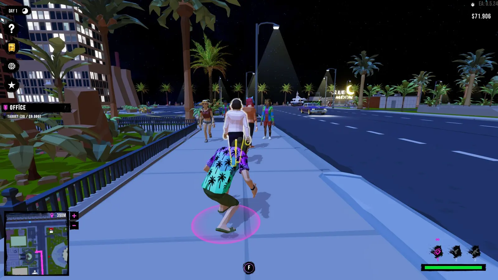 Third-person pickpocket with an office target
