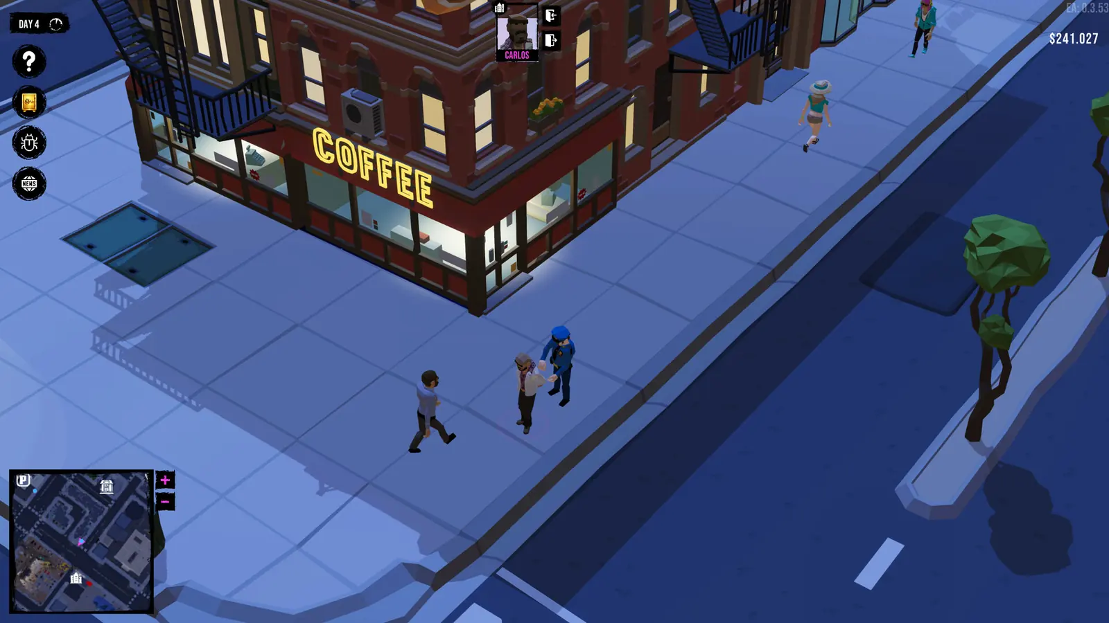 Street scene near a coffee shop